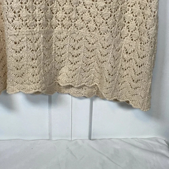 Eddie Bauer | Cream Knit Crochet Boho Sleeveless Top - Medium - 100% cotton - Picture 6 of 8